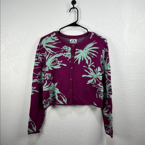 Future Collective Sweaters - Future Collective Gabriella Karefa Johnson Sweater Knit Sz S Button Down Cropped
